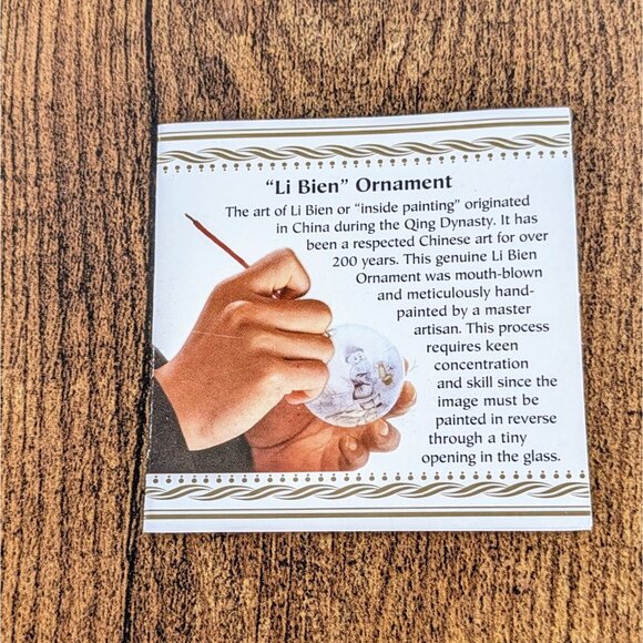 Li Bien 2012 Three Kings Inside-Painted Glass Ornament 5.5in Teardrop Pier 1 Box - Picture 4 of 10